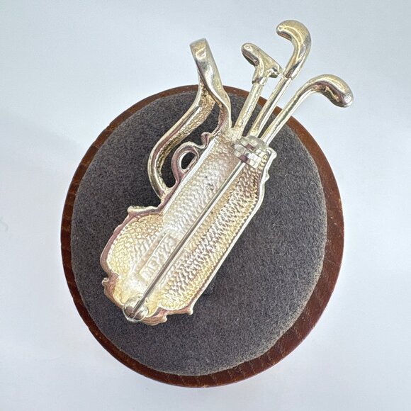 VTG Solid Sterling Silver 925 Golf Club Bag Pin Brooch Size 2" Length - Picture 4 of 11